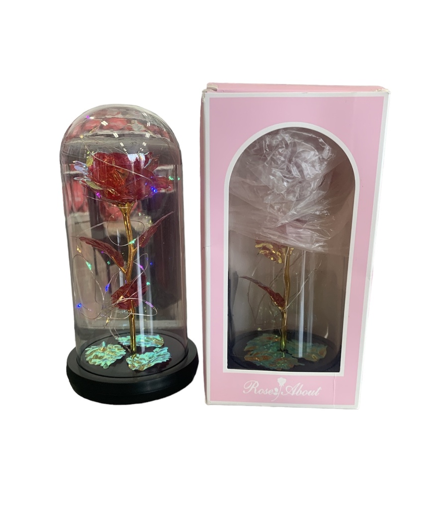 Adorno de rosa con luz 