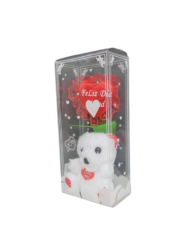 peluche con corazon en estuche