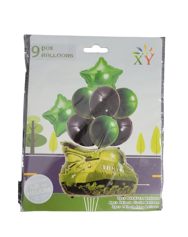 set de 9 pcs de globos fig army