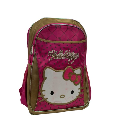 [88-HXA-A6730] Mochila Hello Kitty Dorada/Rosa