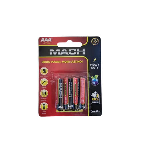 [BT-AAA-4B] Bateria AAA Marca MACH HEAVY DUTY